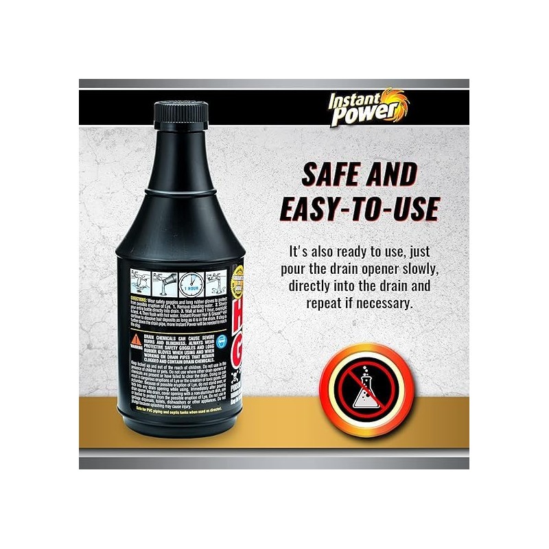 Instant Power Hair & Grease Liquid Drain Opener 20 oz.