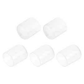 sourcing map 5pcs Rubber End Caps Protective Caps 21mm ID Vinyl PVC Round Tube Bolt Cap Cover Screw Thread Protectors Clear