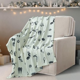 Home Beyond & HB design - Lurex Flannel Fleece Throw Blanket - Soft Cozy Warm Lightweight Blankets for Chair Sofa Couch Bed - Prefect for Kids Boys Grils - (Black, 50x 60-Inch)
