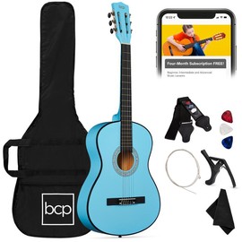 Best Choice Products 38in Beginner Acoustic Guitar Starter Kit w/ Gig Bag, Strap, Strings:_Sky Blue