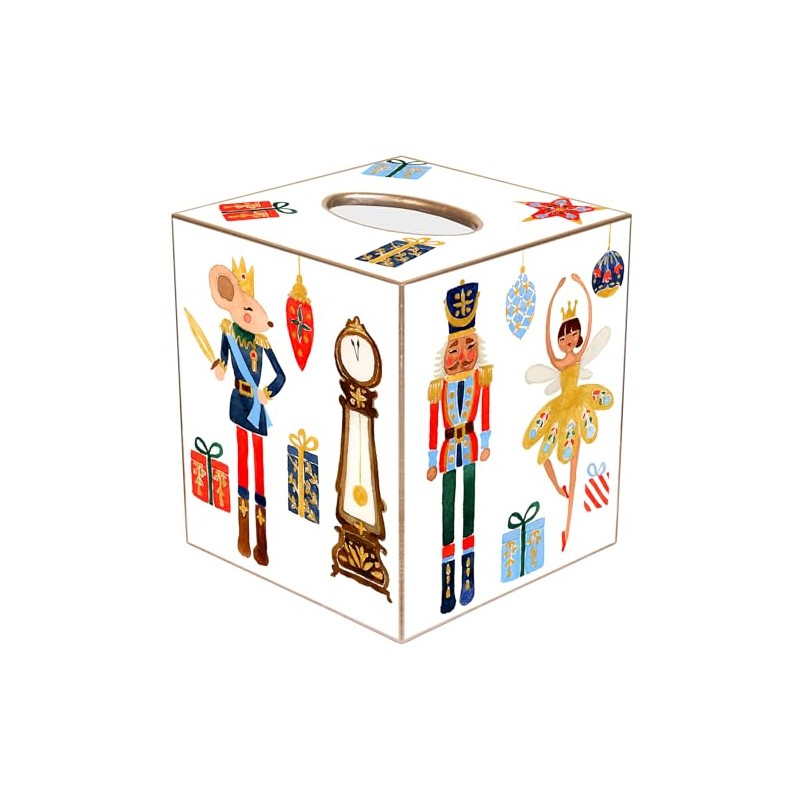 Black Christmas Nutcracker Suite Paper Mache Tissue Box Cover