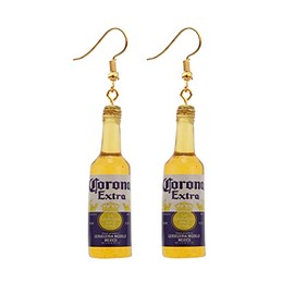 Lovely Beer Mug Dangle Earrings, Cute Beer Bottle Beer Cup Drop Earrings for Women Creative Party Jewelry (Bottle gold)