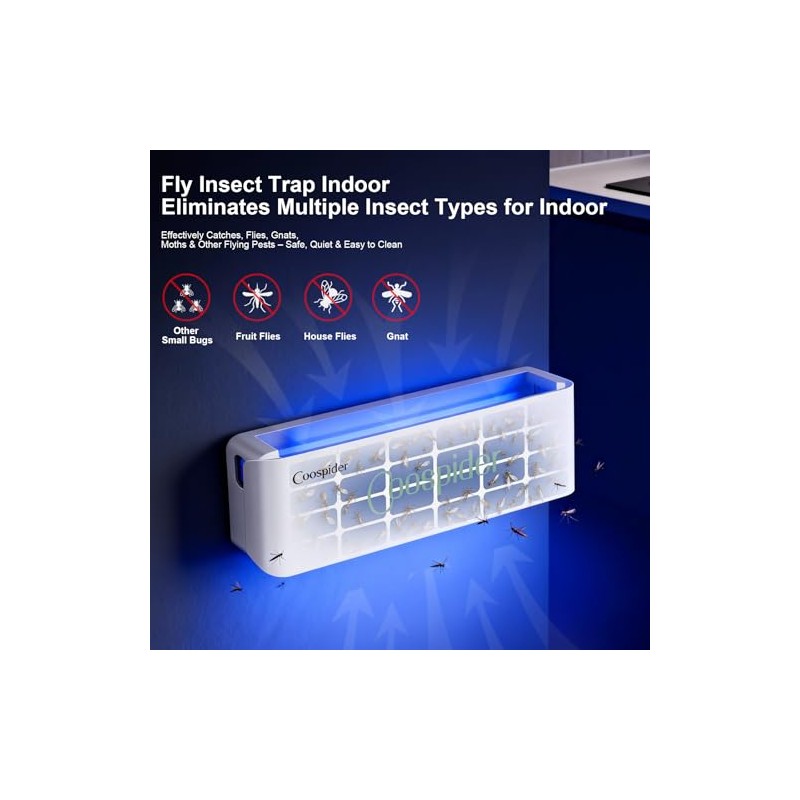 4 Pack White Fly Trap Indoor, Wall Sconce Fly Light