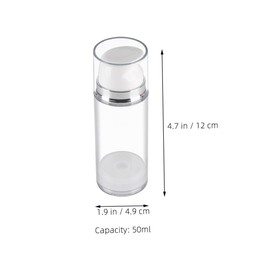 Outanaya 4pcs Airless Pump Dispenser Durable Transparent Lotion Travel Bottles for Skincare Easy Monitoring Refillable Containers for Creams and Serums