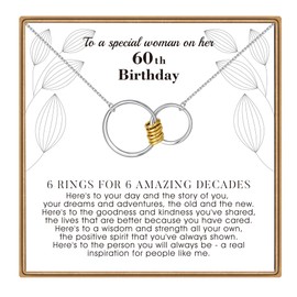 IEFLIFE 60th Birthday Gifts for Women - 6 Circles Necklace Jewelry 60th Birthday Gifts for Women Her Mom Necklace, 60 Year Old Gift for Woman, Gift for 60 Year Old Woman Necklaces