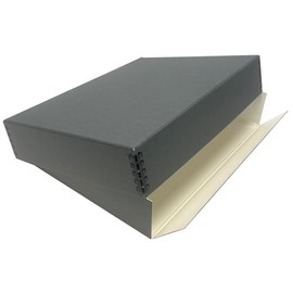 Lineco Museum Storage Box, Archival Acid-Free Buffered Drop Front Design with Metal Edges, 11x14x3 Inches, Photo Organizer Preservation Box, Gray