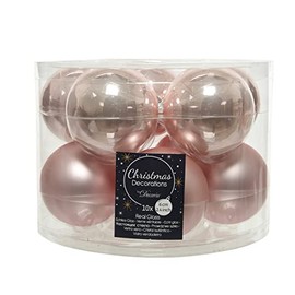Izaneo Set of 10 Christmas Baubles Powder Pink