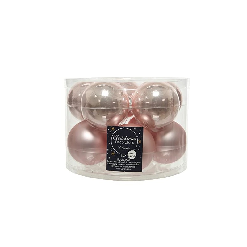 Izaneo Set of 10 Christmas Baubles Powder Pink