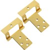 Just Accessories Large 50mm Cranked Flush Hinges - Brass Cabinet/Cupboard/Door