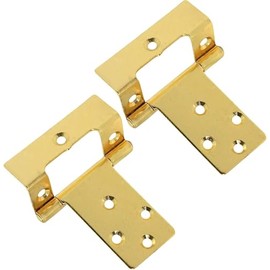 Just Accessories Large 50mm Cranked Flush Hinges - Brass Cabinet/Cupboard/Door Fittings (2)