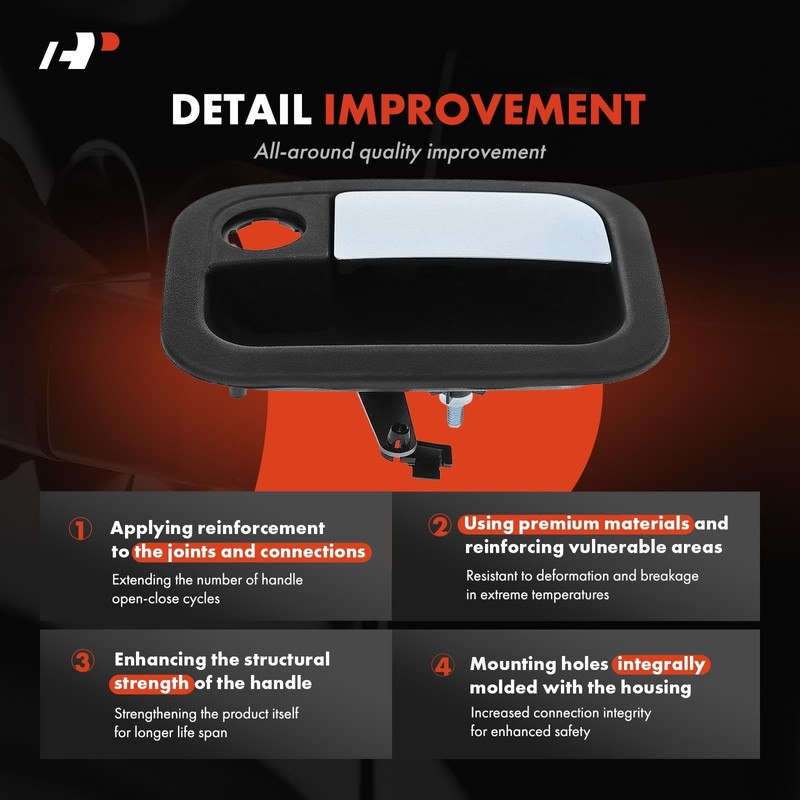 A-Premium Exterior Door Handle with Key Cylinder Compatible with Kenworth
