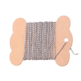 Flat Cable Link Chain Necklace Stainless Steel Twisted Chains Silver Plated Curb Chains Roll for Jewelry Making DIY Necklace Anklets Bracelet and Crafts