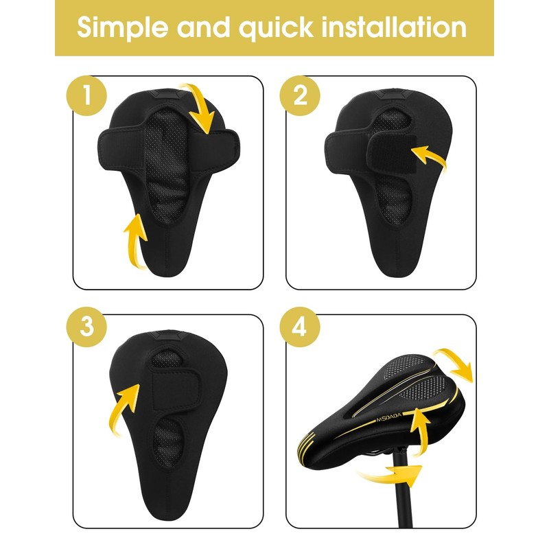 MSDADA - Funda acolchada de gel para asiento de bicicleta,