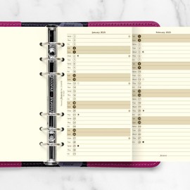 Filofax Calendar Diary Refill, Personal/Compact Size, Vertical Year Planner, Cotton Cream Paper, English, 2025 (C68408-25)