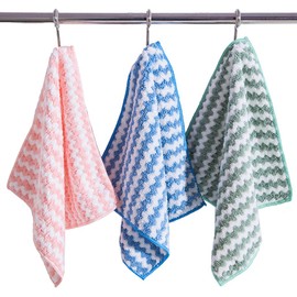 krueis Dish Towels Absorbent Cleaning Cloth 30X40cm Home Kitchen Dishwashing Cloth (3pc)