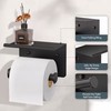 Wall-Mounted Toilet Paper Holder with Shelf – Black Stainless Steel
