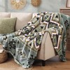 CASAAGUSTO Boho Sherpa Throw Blanket, Aztec Queen Blanket, Ultra Soft,