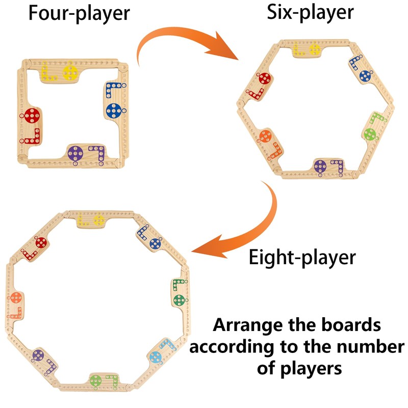 Grhonior Upgraded Version Interlocking Pegs and Jokers Board Game Wood,Multiplayer