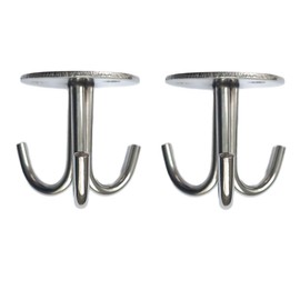 NELXULAS Stainless Steel Heavy Duty 3-Claw Coat Hook, Robe Hanger Ceiling Mount Hook, Towel Hook, Perfect Touch Your Bathroom, Bedroom, Closets, Wardrobe, Kitchen (2 PCS, Silver)