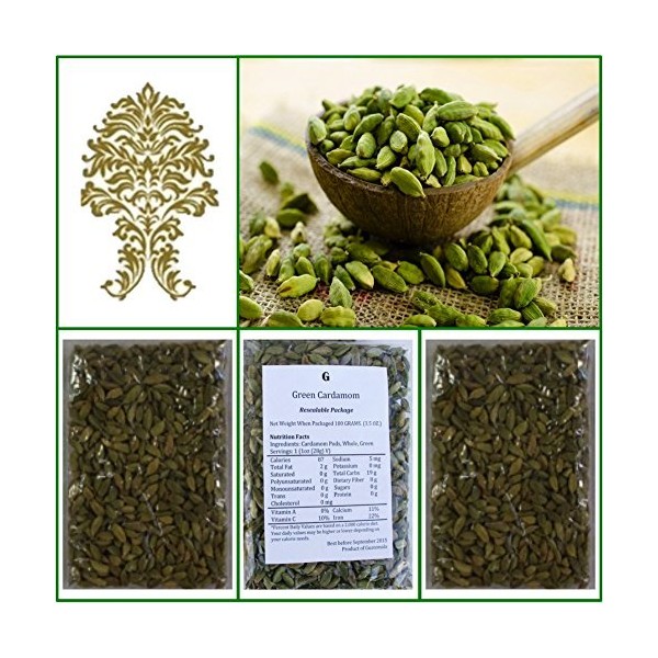 Cardamom Pods Green (Elachi)3.5oz- Indian Grocery,spice (Pack of 3) by
