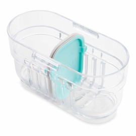 PackIt Mod Mini Bento Food Storage Container, Mint, Shatterproof Crystal Clear Base, with Leak-resistant Divider and Lid, Microwavable, Dishwasher Safe, Designed for Snacks On the Go, 1 Cup Capacity