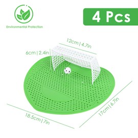 Pack of 4 Football Gate Urinal Sieve, Urinal Strainer, Splash Guard, Urinal Sieve, Hygienical Urinal Insert, Made of Plastic, Splash Guard for Urinal Strainer, Urinal Mat, Odour Remover