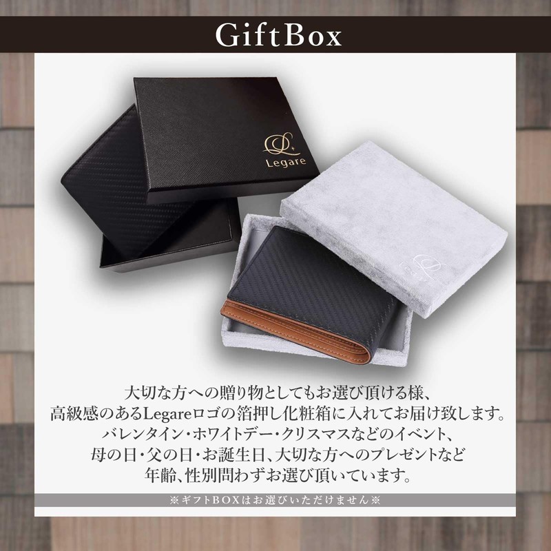 Legare Carbon Leather Bi-Fold Wallet, Large Capacity, Holds Lots of
