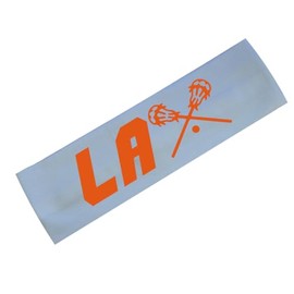 LAX Headband Funny Girl Designs Cotton Stretch Lacrosse Headband (Orange & White)