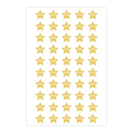 ARK Creation 50 Wedding Meal Stickers for Place Cards - Place Card Menu Choices - Wedding Meal Choice Stickers (Gold, Kids Star)