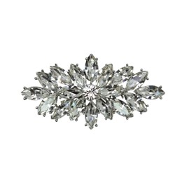 Faship Gorgeous Clear Crystal Marquise Shape Floral Pin Brooch - Clear Crystal