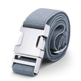Toddler Kids Adjustable Buckle Belt - Elastic Child Silver Buckle Belts for Girls Boys by WELROGG (Dark Grey)