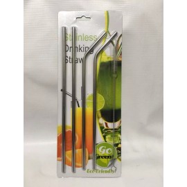 Veraly Set 4 Popotes Ecológicos Plata Acero Inoxidable 30oz Full