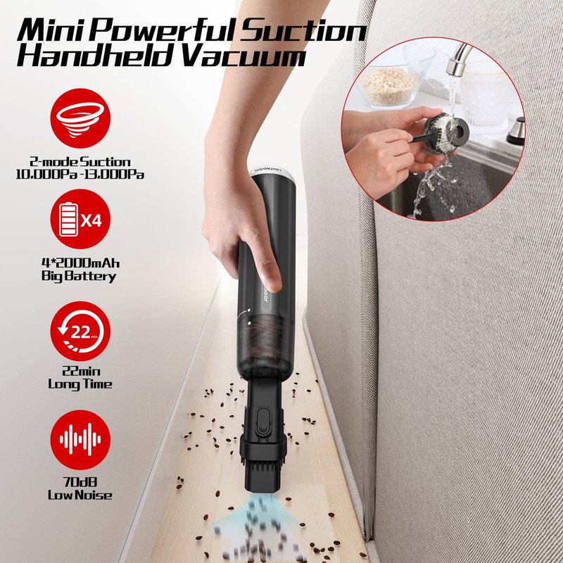 Chuboor 13000PA Powerful Car Vacuum Cleaner High Power Cordless Rechargeable,