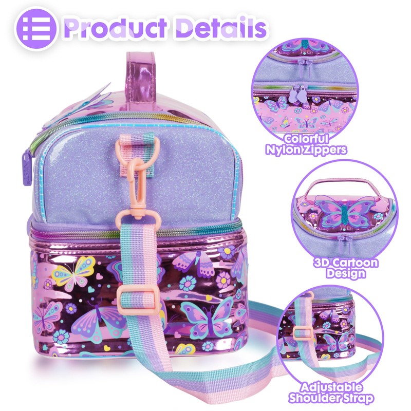 Kids Double Decker Cooler Insulated Lunch Bag, Back to School