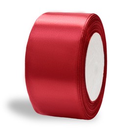 Lakesstory Crimson 2' Satin Solid Ribbon - 25 Yards, Wedding Occasion