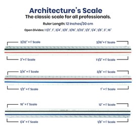 Pacfiic Arc T5120 Tri Color Architect scale 12 inch