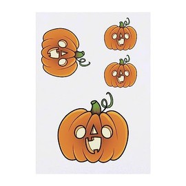 Azeeda 4 x 'Netter Kürbis' Temporäre Tattoos - Wasserfest, Hautfreundlich & Ungiftig · Transfers in Verschiedenen Größen (TO00061358)