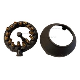 9 Inch High-powered Jet Burners W/Lip (Natural Gas) (16 Brass Tip Jets Burners) (120,000 Btu)