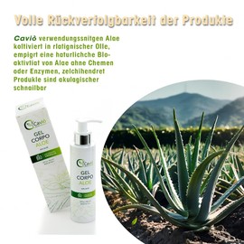 Caviò AloeVera Reines Gel 150 ml AloeVera Haar-Haut-Körper 100% Natürlich Mit Vanille-Aroma 100% Natürliches Reines AloeVera Gel Ideal Als Feuchtigkeitspflege, After-Sun, Gegen Sonnenbrand