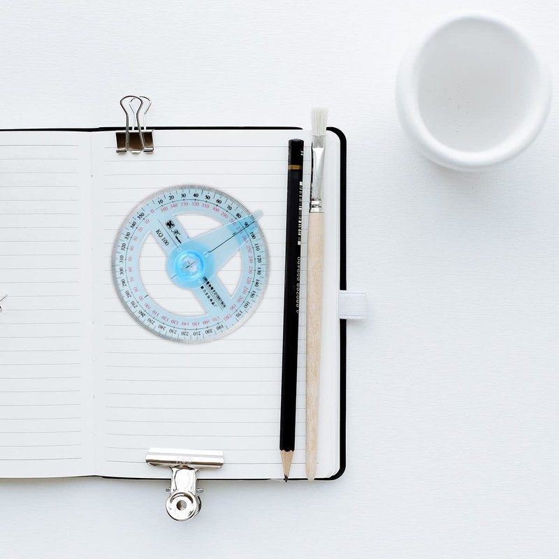 Jagowa 2 Pcs Full Circle Protractor Ruler 360 Degrees Angle