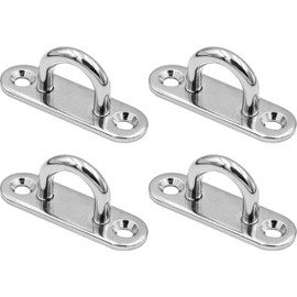 Pangaea Tech Stainless Steel Eye Plate 5 mm Set of 4 - Rustproof Cover Plate, Wall Mounting, Strap Ramp and Mounting Eyelet