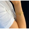 Initial Charm Bracelets Gifts Dainty Trendy 118K Gold Beaded Link