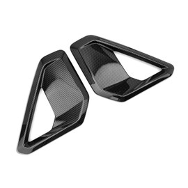 JUIVEEL ABS Front Bumper Side Air Vent Cover Fog Light Lamp Decor Cover Front Bumper Middle Mesh Cover Compatible with Hyundai Kona 2024 2025 SX2 Accessories (Carbon Fiber Style)