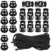 20 PCS Plastic Cord Locks & 50 ft Elastic Bungee
