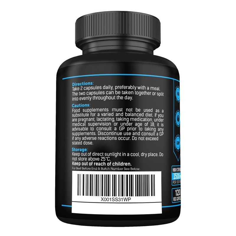 Taurine Supplement 1500mg Capsules Per Serving - Added Magnesium Glycinate,