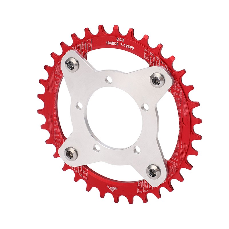 34T 104 BCD Electric Bike Chainring and Adapter for Bafang