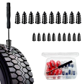 20Pzs Clavos de Reparación de Neumáticos 2 Tamaños, Kit de Clavos de Goma para Parchar Llantas con Destornillador, Tornillo Clavo Sellador para Llantas sin Cámara de Carro Auto Moto Vehículo Eléctrico