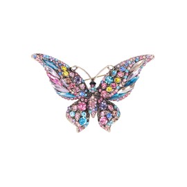 Women Girls Large Crystal Safety Butterfly Brooches Pins Lady Wedding Rainbow Rhinestone Brooches Jewellery Decorative Brooches Pins Brooches & Pins