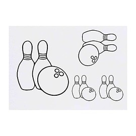 Azeeda 4 x 'Bowlingkugel & Kegel' Temporäre Tattoos - Wasserfest, Hautfreundlich & Ungiftig · Transfers in Verschiedenen Größen (TO00044687)