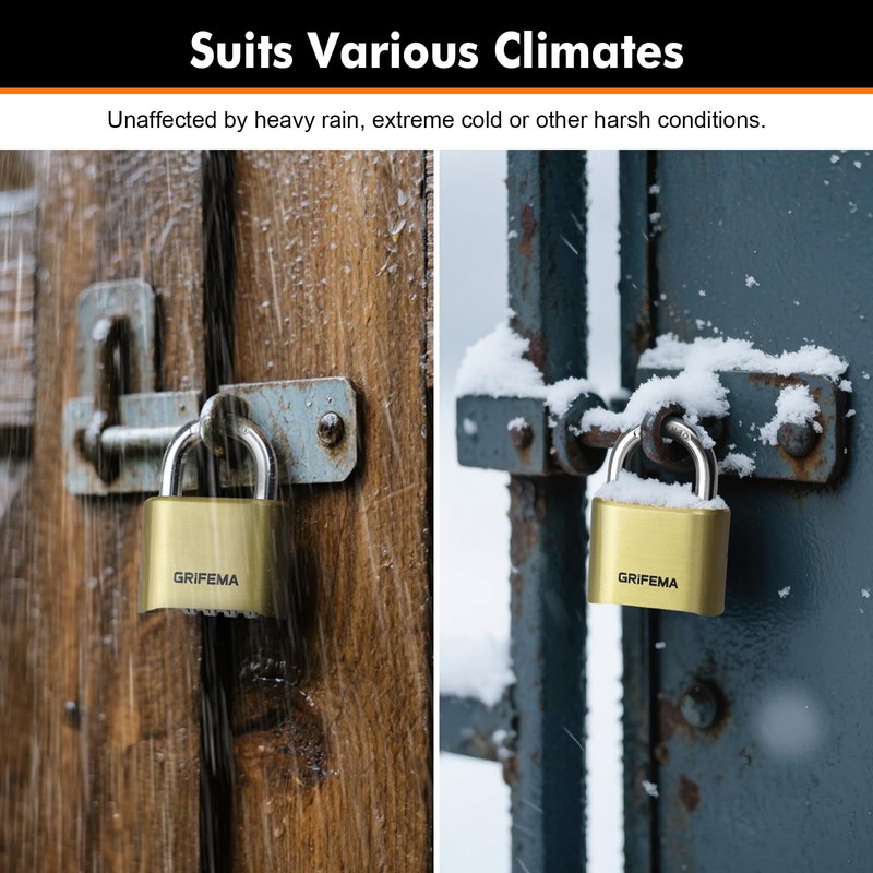 GRIFEMA GA1007 Combination Padlock, Gold